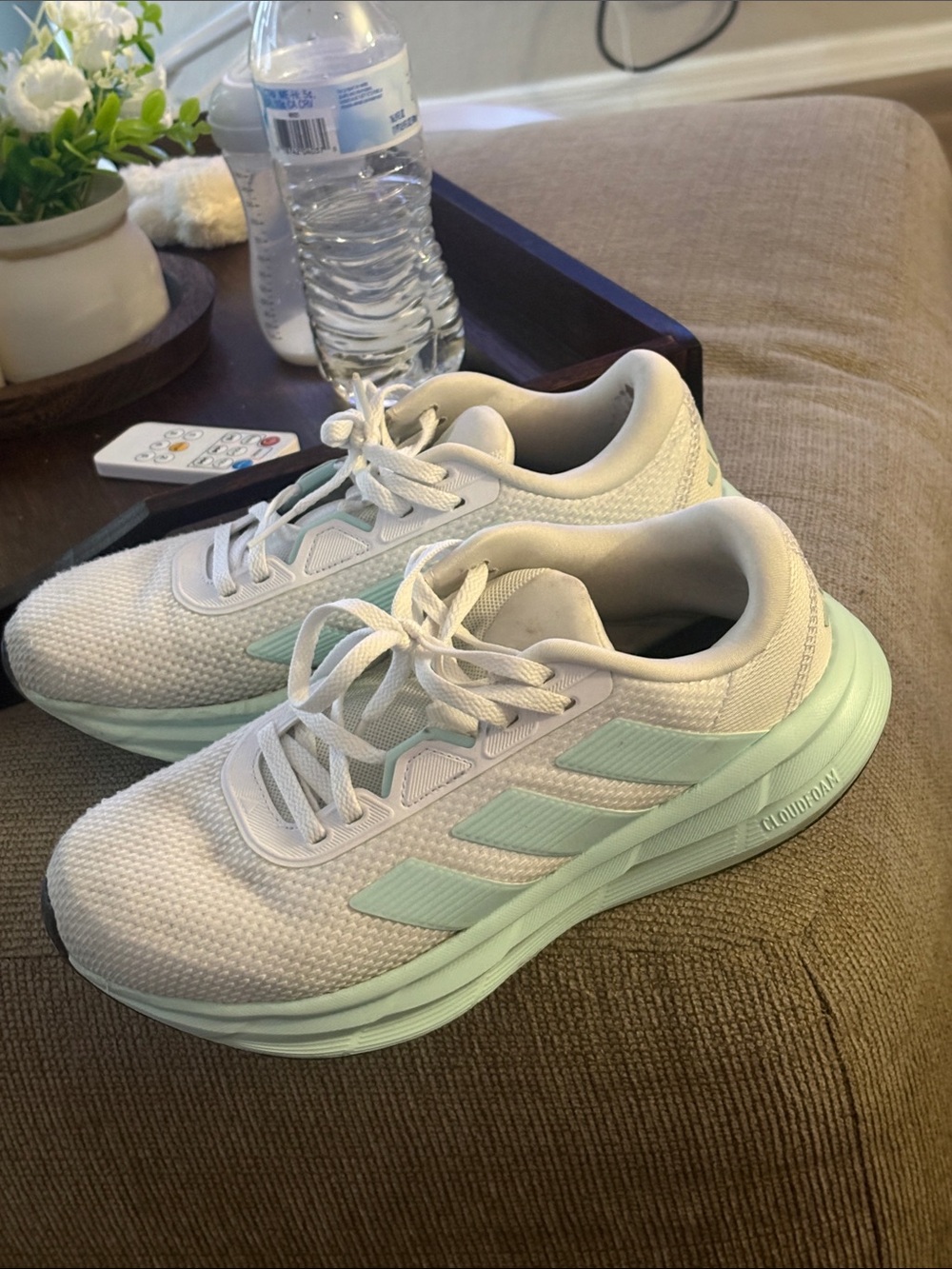 adidas White and Mint Sneakers